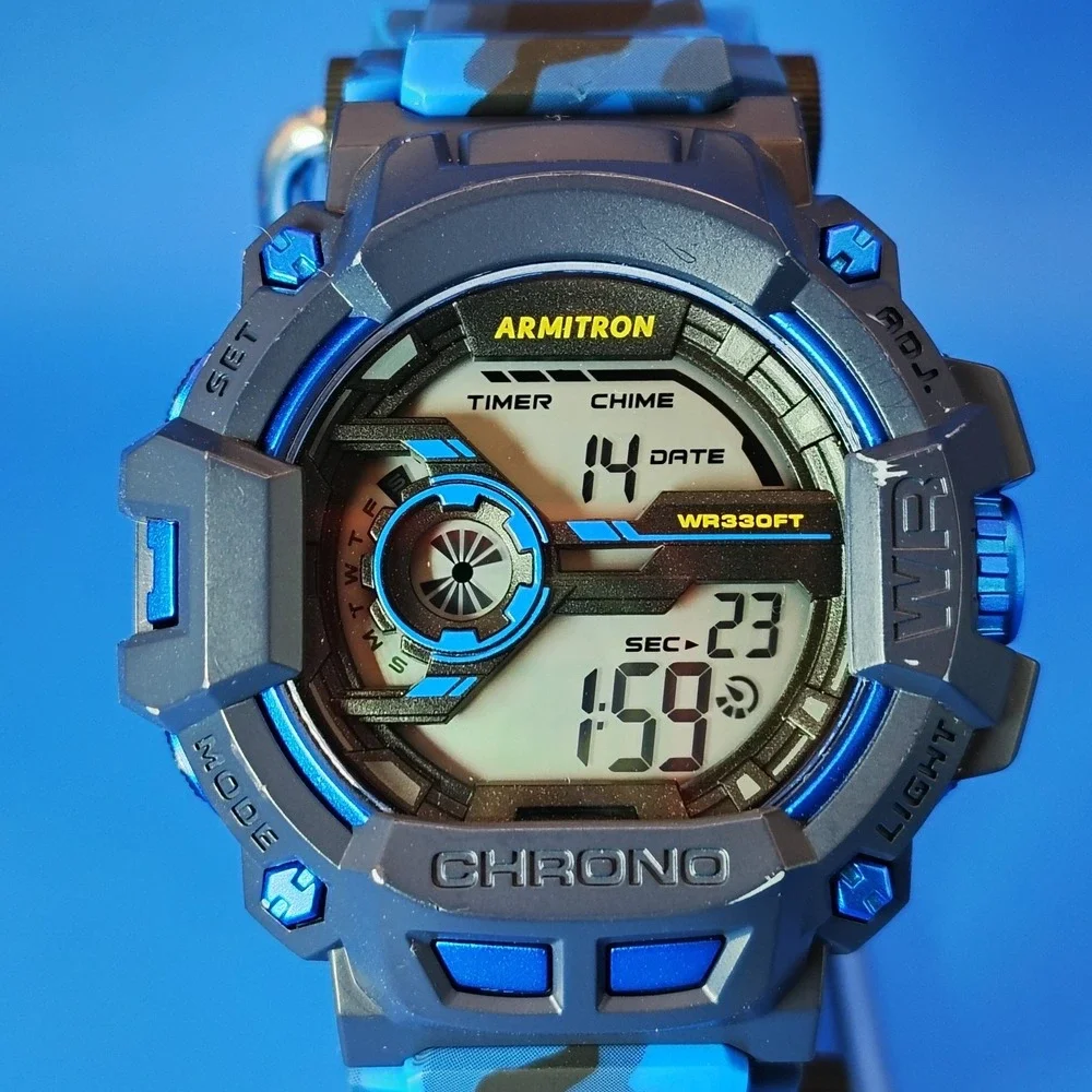 2018 Armitron Pro Sport Chronograph M1105 56mm Mens Quartz Digital Watch Camo